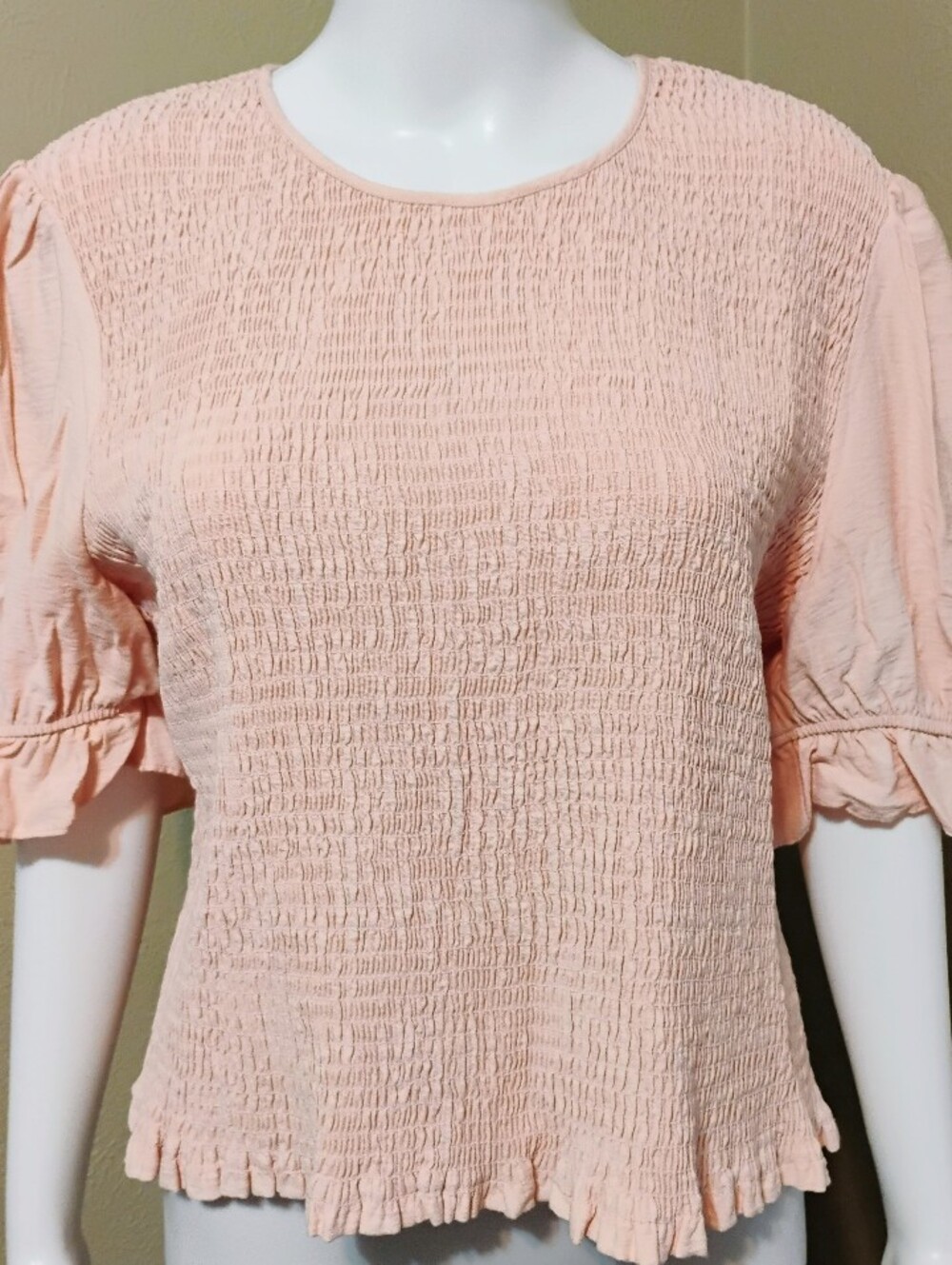English Factory Smocked Short Sleeve Top